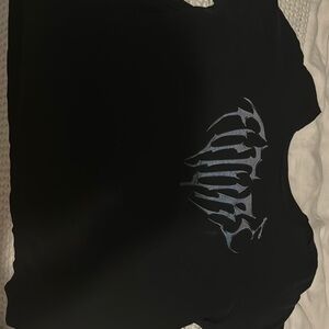 Black oversized future t-shirt w/ neck cut out